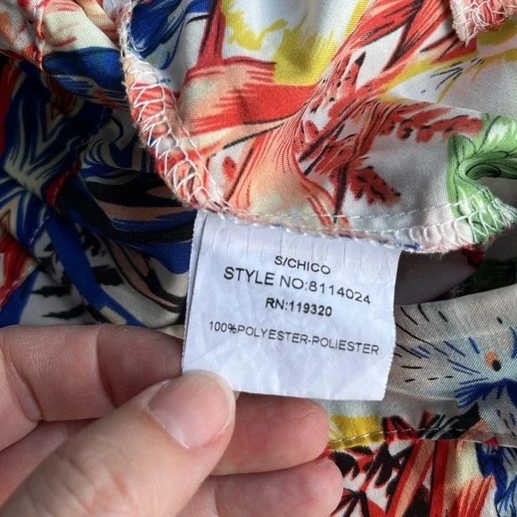 MIROA Tropical Floral Colorful Print Wide Leg Pants size small - Picture 6 of 7